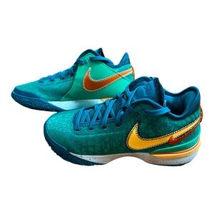 (Sz Mens US 8.5) Nike LeBron NXXT Gen Basketball Shoes - Geo Teal/Org/Melon Tint